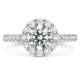 HEARTS ON FIRE LLC Platinum 1.75ct Vela Halo Ring With Diamond Band