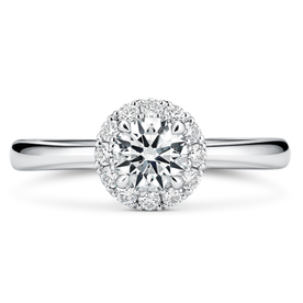 HEARTS ON FIRE LLC Platinum .65ct Diamond Vela Halo Ring