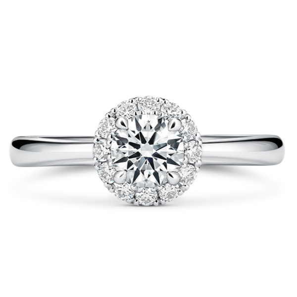 HEARTS ON FIRE LLC Platinum .65ct Diamond Vela Halo Ring
