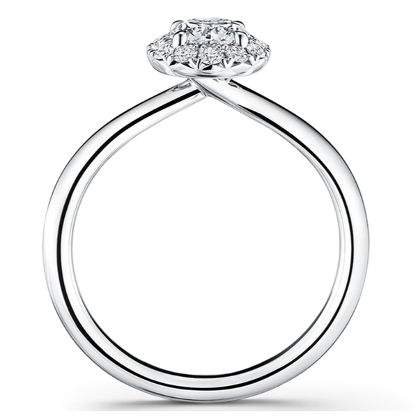 HEARTS ON FIRE LLC Platinum .65ct Diamond Vela Halo Ring