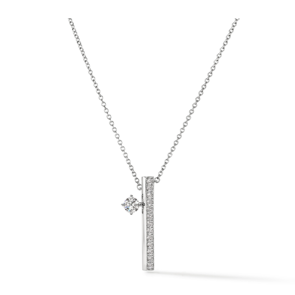 HEARTS ON FIRE LLC 18kt White Gold .45ct Diamond Barre Necklace