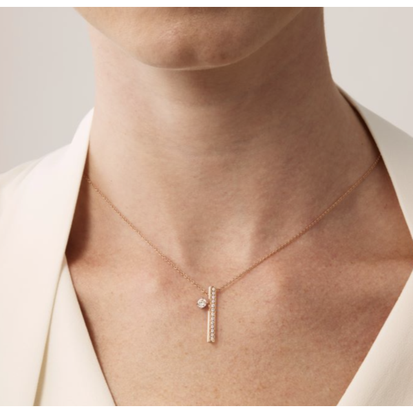 HEARTS ON FIRE LLC 18kt White Gold .45ct Diamond Barre Necklace