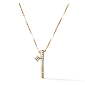 HEARTS ON FIRE LLC 18kt Yellow Gold .45ct Diamond Barre Floating Necklace