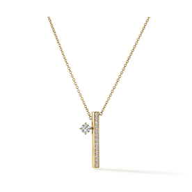 HEARTS ON FIRE LLC 18kt Yellow Gold .45ct Diamond Barre Floating Necklace