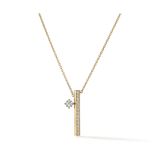 HEARTS ON FIRE LLC 18kt Yellow Gold .45ct Diamond Barre Floating Necklace