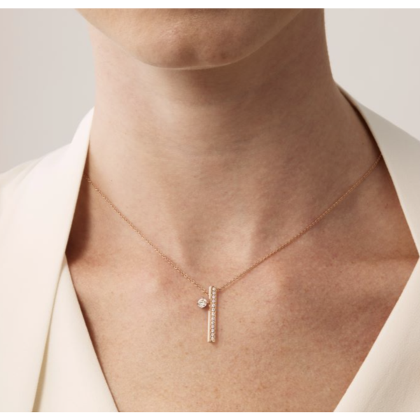 HEARTS ON FIRE LLC 18kt Yellow Gold .45ct Diamond Barre Floating Necklace