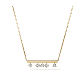 HEARTS ON FIRE LLC 18kt Yellow Gold.45ct Diamond Floating Barre Necklace