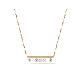 HEARTS ON FIRE LLC 18kt Yellow Gold.45ct Diamond Floating Barre Necklace