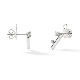 HEARTS ON FIRE LLC 18kt White Gold .30 Diamond Floating Barre Climber Earrings