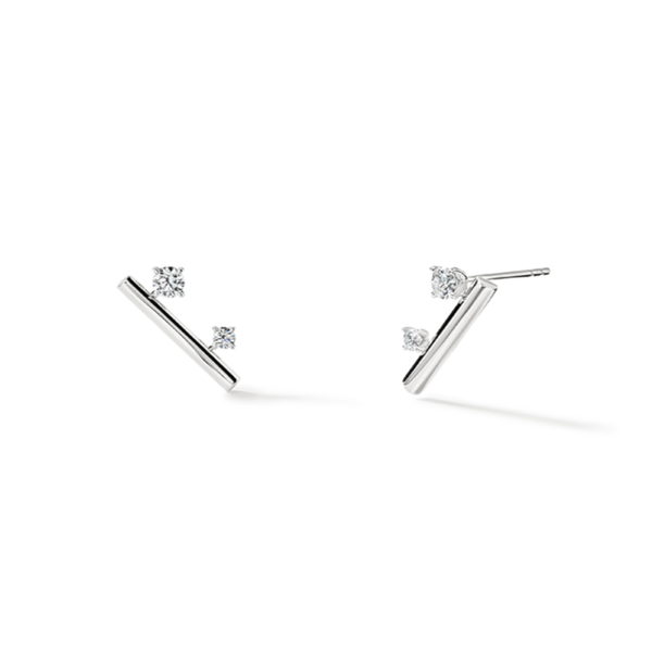 HEARTS ON FIRE LLC 18kt White Gold .30 Diamond Floating Barre Climber Earrings