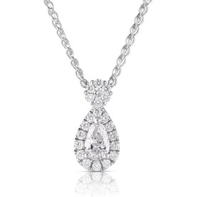 14kt  White Gold .31ct Diamond Pendant