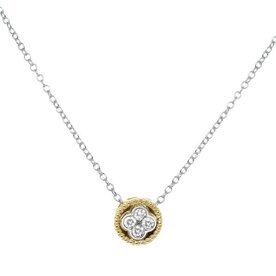 14kt White and Yellow .18ct Diamond Necklace