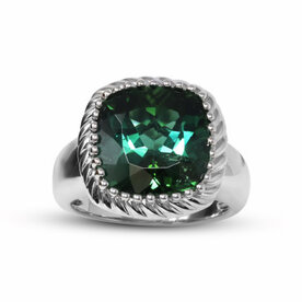 18kt White Gold 9.02ct Green Tourmaline Ring