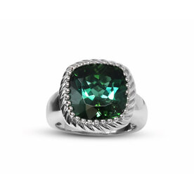 18kt White Gold 9.02ct Green Tourmaline Ring