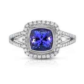 18kt White Gold .37ct Diamond 1.77ct Tanzanite Ring