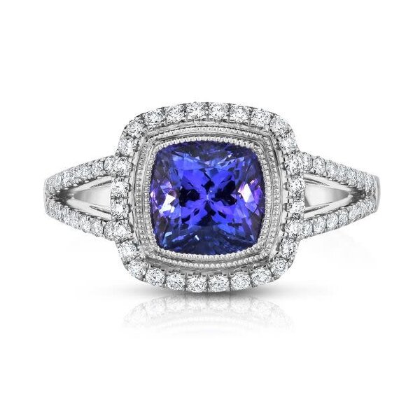18kt White Gold .37ct Diamond 1.77ct Tanzanite Ring