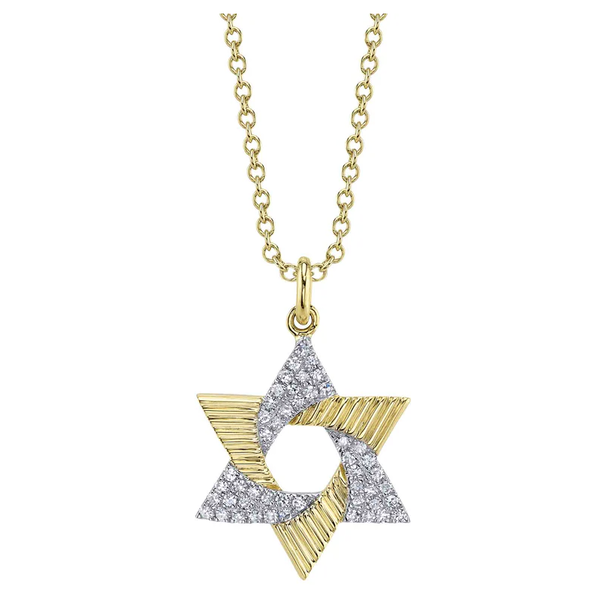SHY CREATION INC 14kt Yellow Gold .11 Diamond Star Necklace