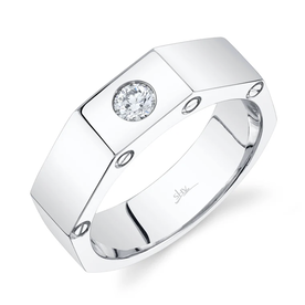 SHY CREATION INC 14kt White Gold .23 Diamond Mens Ring