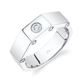 SHY CREATION INC 14kt White Gold .23 Diamond Mens Ring