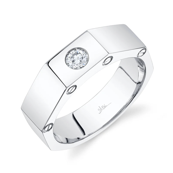 SHY CREATION INC 14kt White Gold .23 Diamond Mens Ring