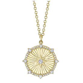 SHY CREATION INC 14kt Yellow Gold .30 Diamond Star Necklace
