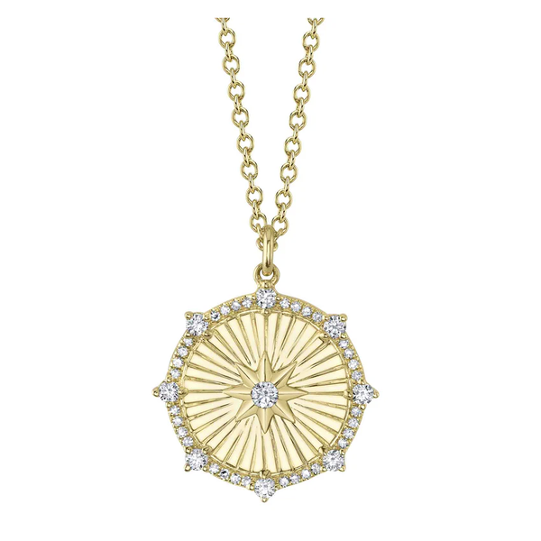 SHY CREATION INC 14kt Yellow Gold .30 Diamond Star Necklace