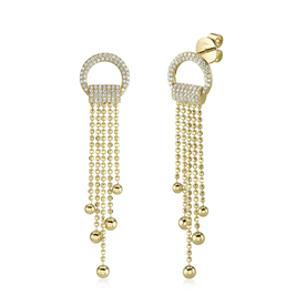 SHY CREATION INC 14kt Yellow Gold .42 Diamond Drop Earrings