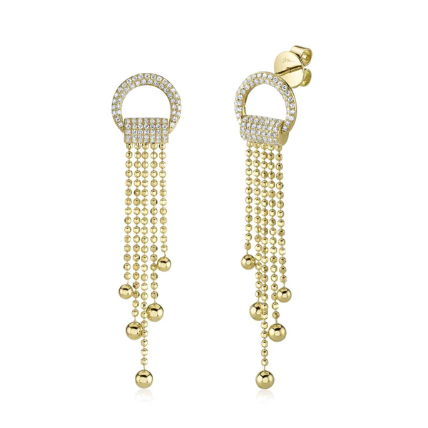 SHY CREATION INC 14kt Yellow Gold .42 Diamond Drop Earrings