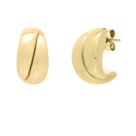 14kt Yellow Gold Split Puffed Hoop Earrings