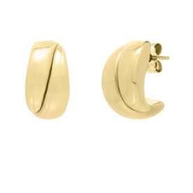 14kt Yellow Gold Split Puffed Hoop Earrings