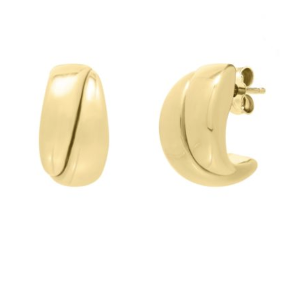 14kt Yellow Gold Split Puffed Hoop Earrings