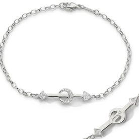 MONICA RICH KOSANN "Strength" Arrow Petite Poesy Sterling Silver Bracelet