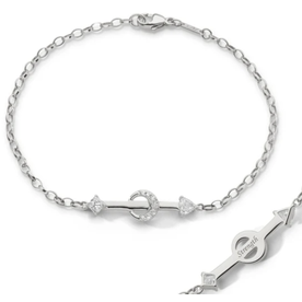 MONICA RICH KOSANN "Strength" Arrow Petite Poesy Sterling Silver Bracelet