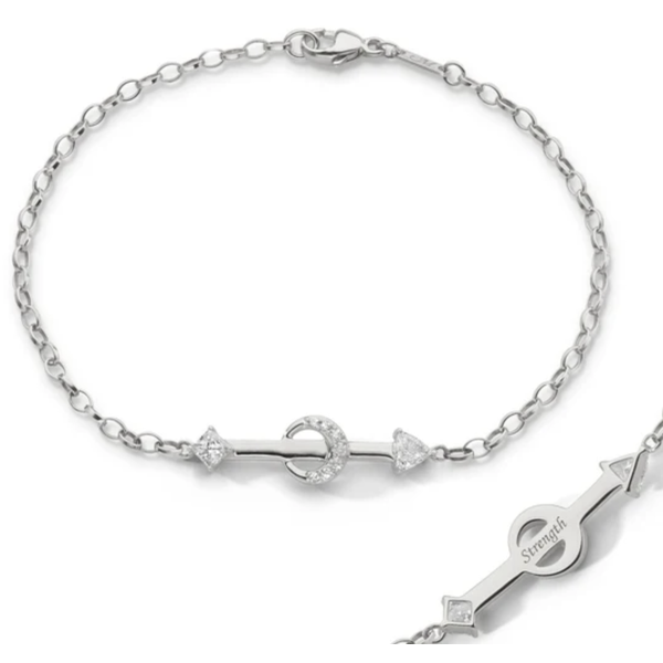 MONICA RICH KOSANN "Strength" Arrow Petite Poesy Sterling Silver Bracelet