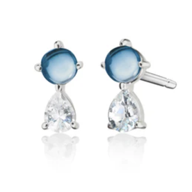 MONICA RICH KOSANN The Nebula Blue Topaz Stud Earrings Sold as Pair in Sterling Silver