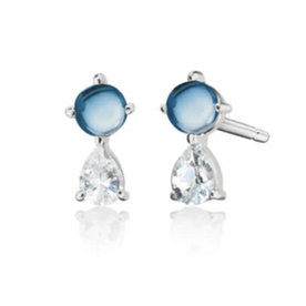 MONICA RICH KOSANN The Nebula Blue Topaz Stud Earrings Sold as Pair in Sterling Silver