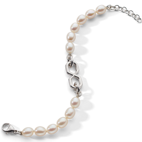 MONICA RICH KOSANN "The Symbol" Pearl Infinity Bracelet in Sterling Silver
