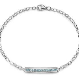 MONICA RICH KOSANN "I Love You More" Aquamarine Poesy Bracelet in sterling silver