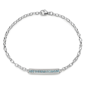 MONICA RICH KOSANN "I Love You More" Aquamarine Poesy Bracelet in sterling silver MONICA RICH KOSANN "I Love You More" Aquamarine Poesy Bracelet in sterling silver