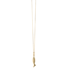 MONICA RICH KOSANN Mini "Perseverance" Fish 18K Gold Charm Necklace