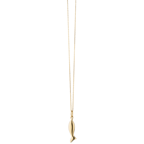 MONICA RICH KOSANN Mini "Perseverance" Fish 18K Gold Charm Necklace