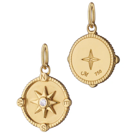 MONICA RICH KOSANN Mini "Adventure" Compass 18K Gold Charm with Diamond