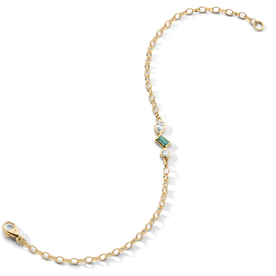MONICA RICH KOSANN Trio Diamond and Emerald Tennis Bracelet In 18K Yellow Gold