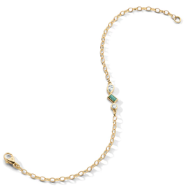 MONICA RICH KOSANN Trio Diamond and Emerald Tennis Bracelet In 18K Yellow Gold MONICA RICH KOSANN Trio Diamond and Emerald Tennis Bracelet In 18K Yellow Gold