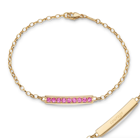 MONICA RICH KOSANN Pink Sapphire "Courage" Petite Poesy Bracelet in 18K Yellow Gold