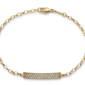 MONICA RICH KOSANN 18kt Yellow Gold Diamond Pave "Carpe Diem" Petite Poesy Bracelet