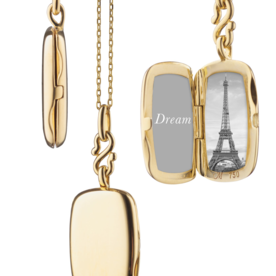 MONICA RICH KOSANN 18kt Yellow Gold Slim Britt Gold Locket Necklace