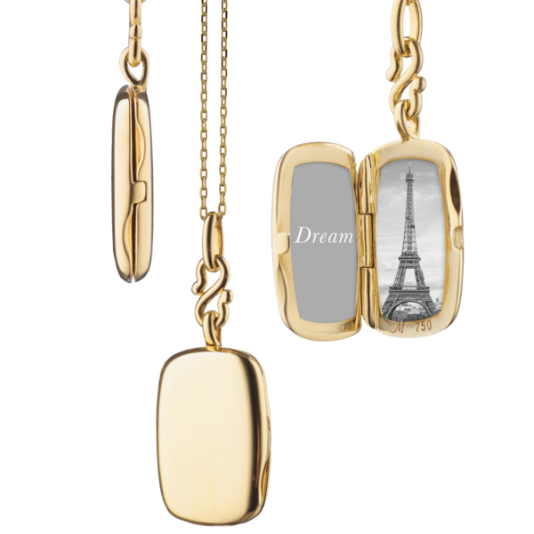 MONICA RICH KOSANN 18kt Yellow Gold Slim Britt Gold Locket Necklace