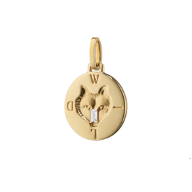 MONICA RICH KOSANN 18kt Yellow Gold Wild Wolf Gold Intaglio Charm