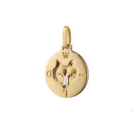 MONICA RICH KOSANN 18kt Yellow Gold Wild Wolf Gold Intaglio Charm